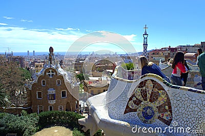 Park Guell,Barcelona Editorial Stock Photo