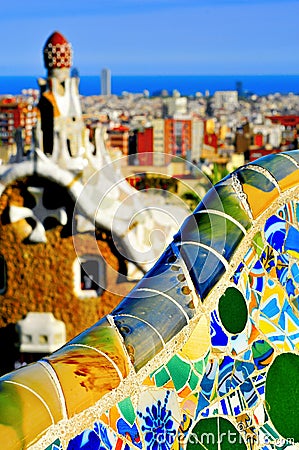 Park Guell in Barcelona, Spain Stock Photo