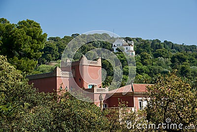 Architecture and the parkland Stock Photo