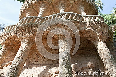 Park Guell Collonades - Barcelona - Spain Stock Photo