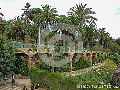 Park Guell in Barcelona in Spain. Editorial Stock Photo