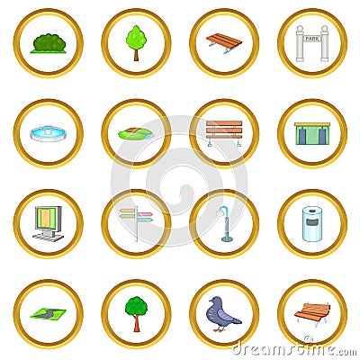 Park icons circle Vector Illustration