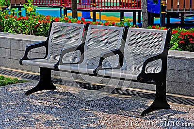 Park iron chairs Stock Photo