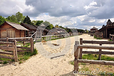 Park Kievan Rus, fragment replicas of ancient Kiev Stock Photo