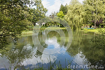 Park Lake In Grainau, Germany Stock Photo