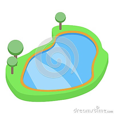 Park lake icon isometric vector. Underwater jump Vector Illustration