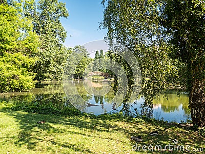 Park Leipzig east Germany Saxony Stock Photo