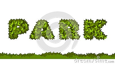 Park letters leaves Vector Illustration