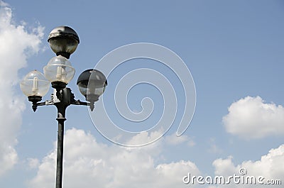 Park Lighting and Street Lights Stock Photo