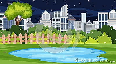 A park night scene Vector Illustration