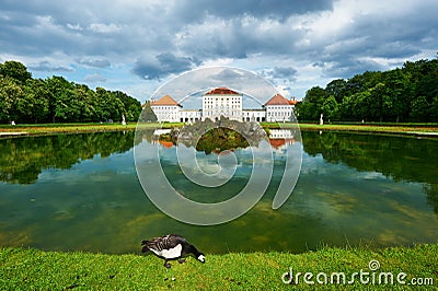 Park in Nymphenburg castle, Munich Stock Photo