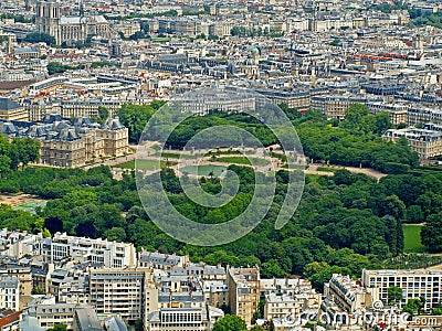 Park in Paris: Jardin du Luxembourg palace Stock Photo