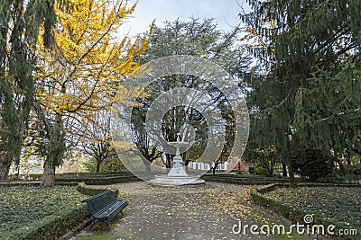Park, Parque de la Alameda in autumn, Santiago de Compostela, Ga Editorial Stock Photo
