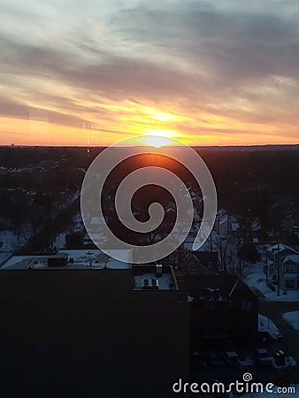 Park Place Sunset Traverse City Stock Photo