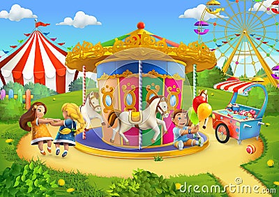 Park, playground background Vector Illustration