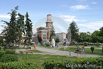 Park in Ploiesti city Editorial Stock Photo