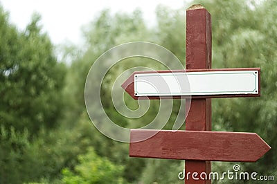 Park pointer. Signboard in the forest area. Stock Photo