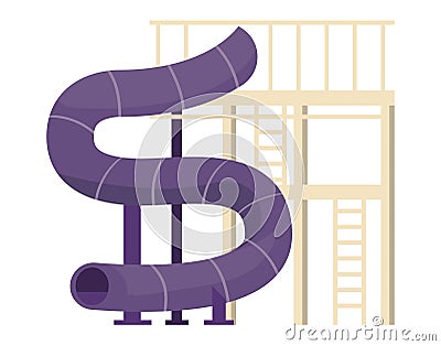 park purple slide Vector Illustration