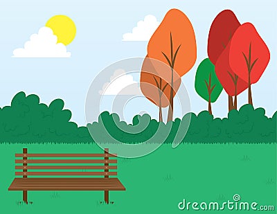 Park Scene Vector Illustration