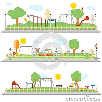 Park Scene Vector Illustration