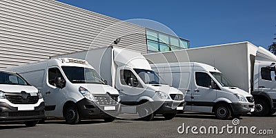 park society specialized delivery small trucks van Stock Photo