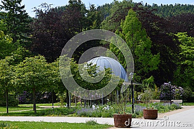 Park in Spring in the Old Town of Friedrichroda, Thuringia Stock Photo