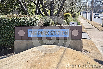 The Park Station Road Sign, Memphis, TN Editorial Stock Photo