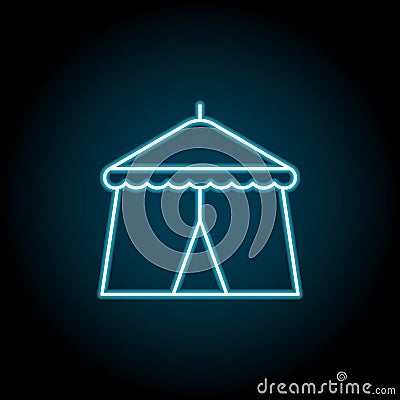 Park tent, circus blue neon icon. Simple thin line, outline vector of amusement icons for ui and ux, website or mobile application Stock Photo