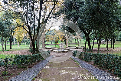 Park of villa Borghese in Rome, Italy Stock Photo