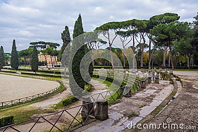 Park of villa Borghese in Rome, Italy Stock Photo