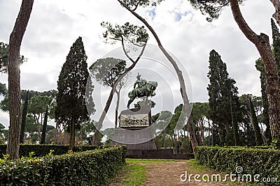 Park of villa Borghese in Rome, Italy Stock Photo