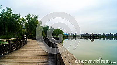 park with water scenery Stock Photo