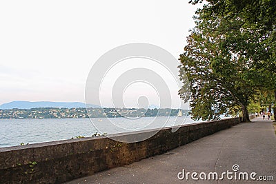 Park William Rappard. Embankment. Geneva. Stock Photo