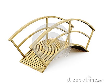 Park wooden bridge isolated on a white background. 3d rendering Stock Photo