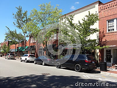 Shops in Downtown Southern Pines, North Carolina Editorial Stock Photo