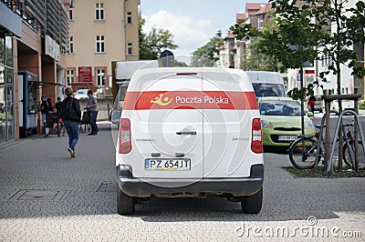 Parked delivery car Editorial Stock Photo