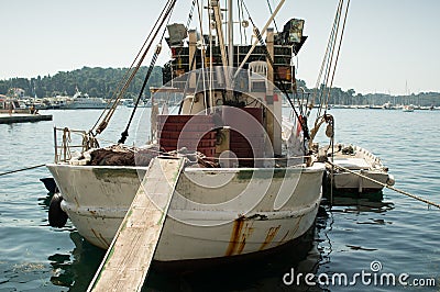 Parked fishing boat Stock Photo