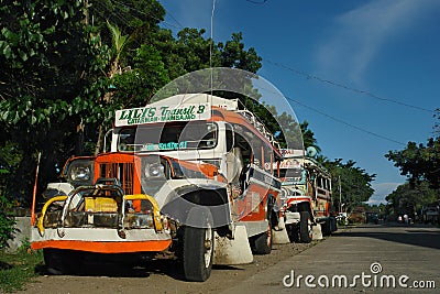 Parked Philippine Jeepney Editorial Stock Photo