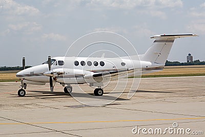 Parked private business jets Stock Photo