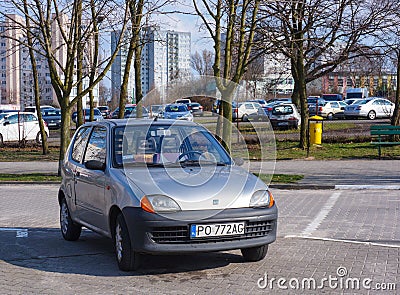 Parked small Fiat Seicento Editorial Stock Photo