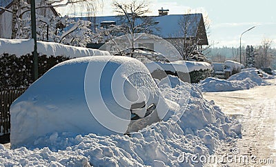 Parked snowbound car Stock Photo