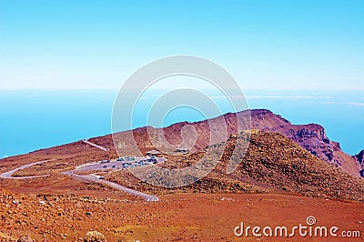 Parking above clouds in haleakala national park Stock Photo