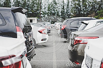 Parking area with street Stock Photo