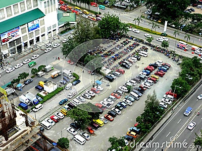 Parking area view from rooftop Editorial Stock Photo