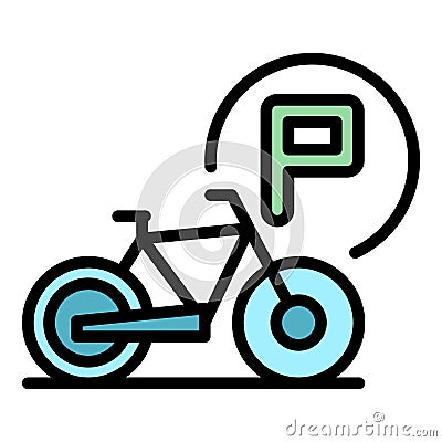 Parking bicycle icon vector flat Vector Illustration