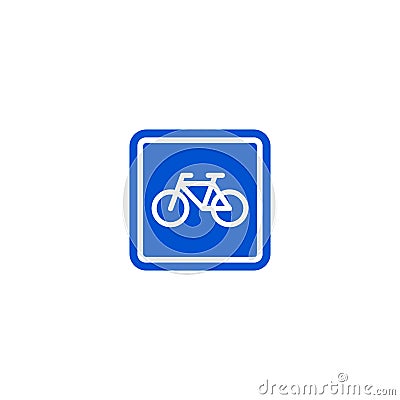 Parking bicycle roadsign isolated Vector Illustration