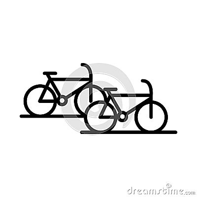 Parking bicycles transport line style icon design Vector Illustration