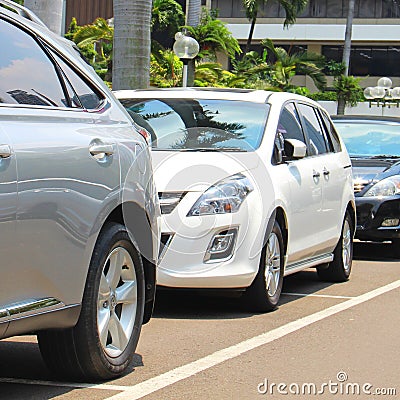 Parking cars business class Stock Photo