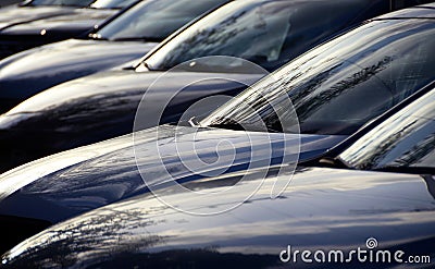 Parking cars close up Stock Photo