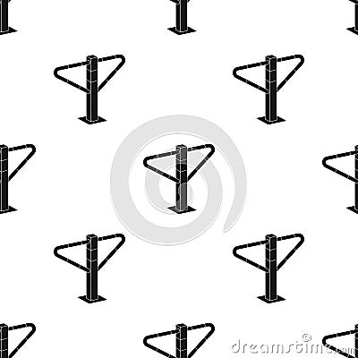 Parking construction barricade icon in black style isolated on white background. Parking zone symbol stock vector Vector Illustration